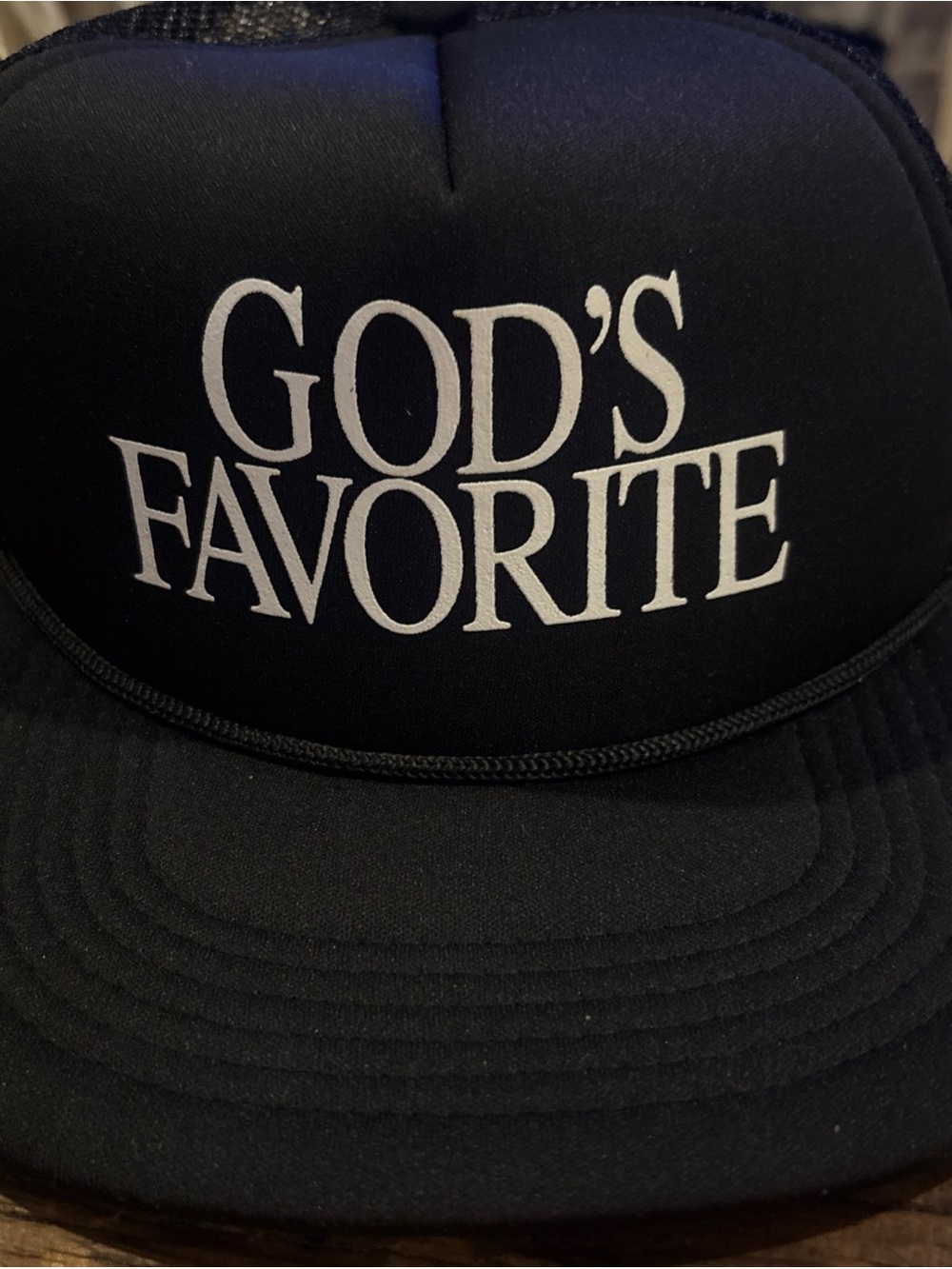GOD'S FAVORITE Praying Ssense Black Trucker Hat - new without tags unisex
